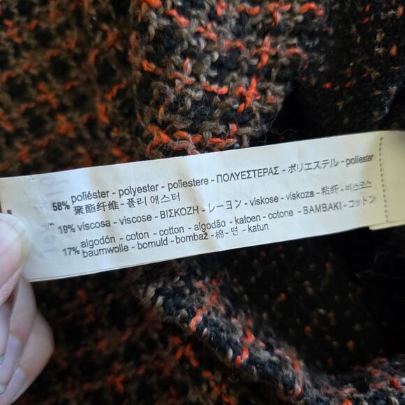 Zara Embroidered Plaid Tweed Mini Dress 3/4 Sleeves Brown Boho Twee - Picture 7 of 9